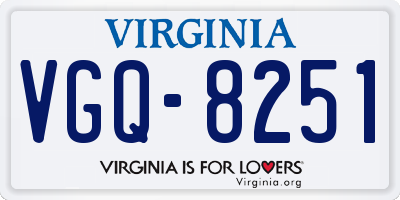 VA license plate VGQ8251