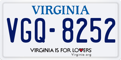 VA license plate VGQ8252