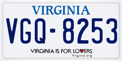 VA license plate VGQ8253