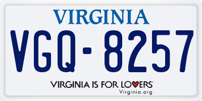 VA license plate VGQ8257