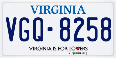 VA license plate VGQ8258