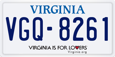 VA license plate VGQ8261