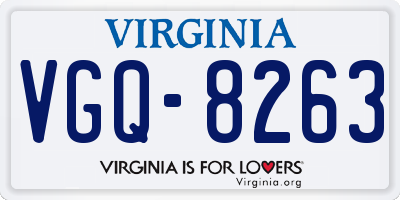 VA license plate VGQ8263