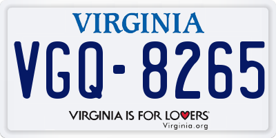 VA license plate VGQ8265
