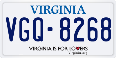 VA license plate VGQ8268