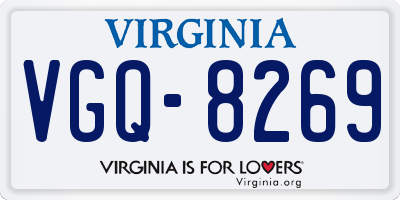 VA license plate VGQ8269