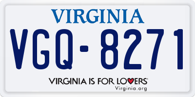 VA license plate VGQ8271