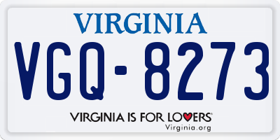 VA license plate VGQ8273