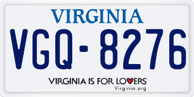 VA license plate VGQ8276