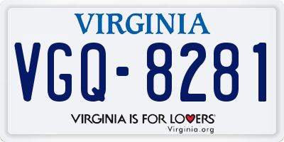 VA license plate VGQ8281