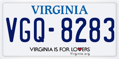 VA license plate VGQ8283