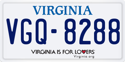 VA license plate VGQ8288