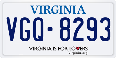 VA license plate VGQ8293