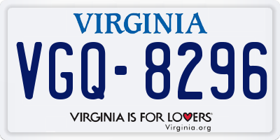 VA license plate VGQ8296
