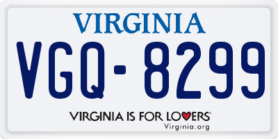 VA license plate VGQ8299