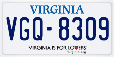 VA license plate VGQ8309