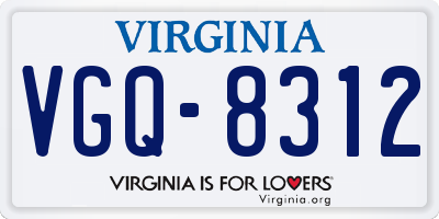 VA license plate VGQ8312