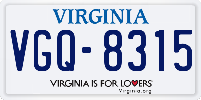 VA license plate VGQ8315