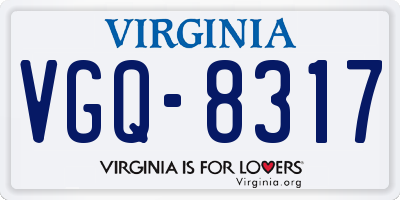 VA license plate VGQ8317