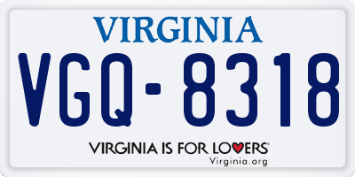 VA license plate VGQ8318