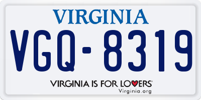 VA license plate VGQ8319