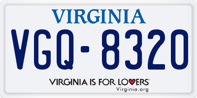 VA license plate VGQ8320