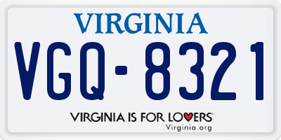 VA license plate VGQ8321