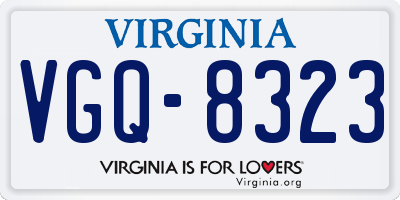 VA license plate VGQ8323
