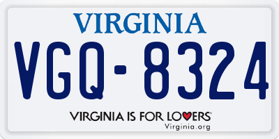 VA license plate VGQ8324
