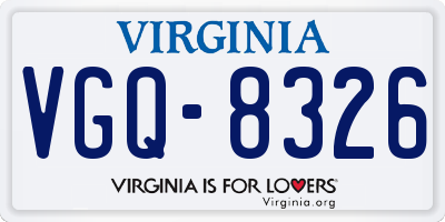 VA license plate VGQ8326