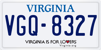 VA license plate VGQ8327