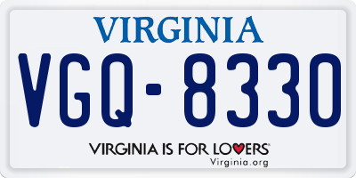 VA license plate VGQ8330