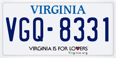 VA license plate VGQ8331