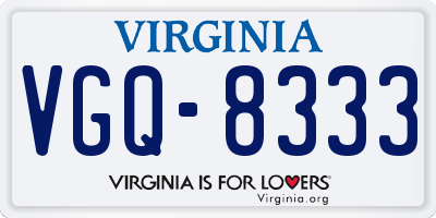 VA license plate VGQ8333