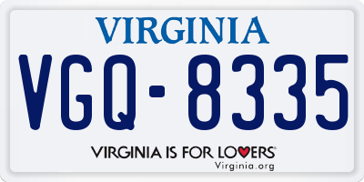 VA license plate VGQ8335