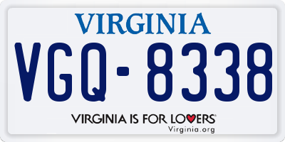 VA license plate VGQ8338