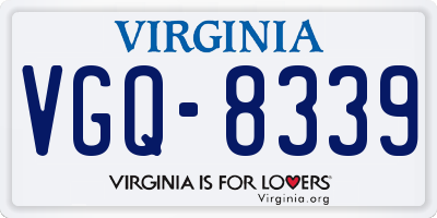 VA license plate VGQ8339