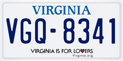 VA license plate VGQ8341