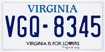 VA license plate VGQ8345