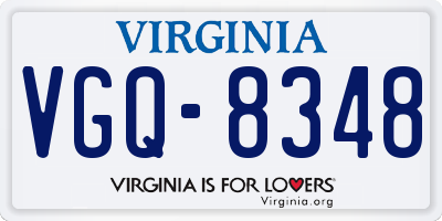 VA license plate VGQ8348
