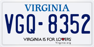 VA license plate VGQ8352
