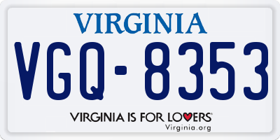 VA license plate VGQ8353