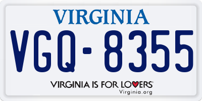 VA license plate VGQ8355
