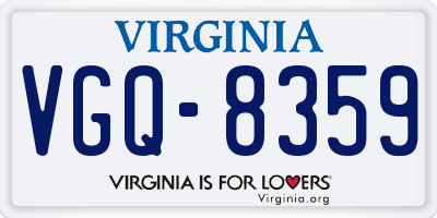 VA license plate VGQ8359
