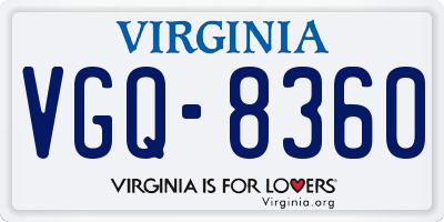 VA license plate VGQ8360