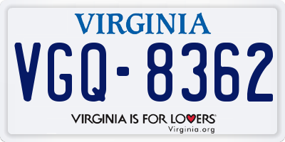 VA license plate VGQ8362