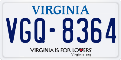 VA license plate VGQ8364