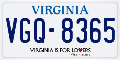 VA license plate VGQ8365