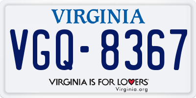 VA license plate VGQ8367