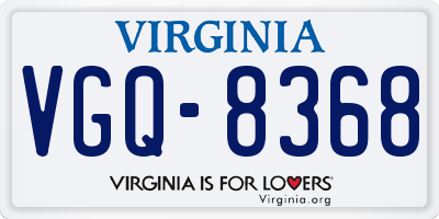 VA license plate VGQ8368